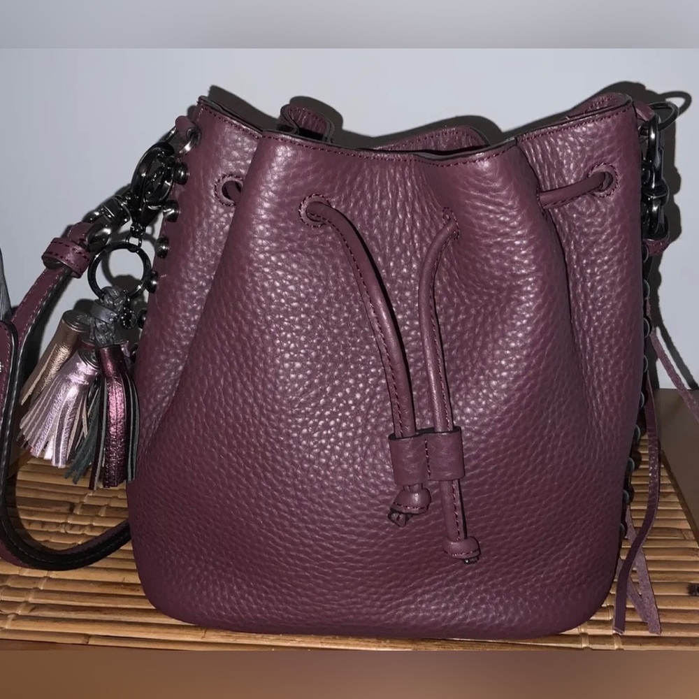 Rebecca Minkoff Leather Bucket Bag w/ Bag Charm NEW